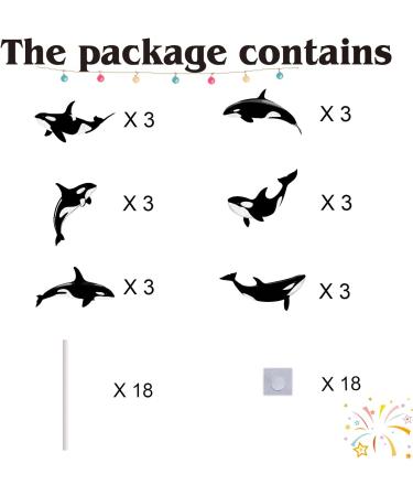 18pcs Killer Whales Cupcake Toppers for Boys Girls Baby Shower Fish Happy Birthday Cake Decor Under the Sea Ocean Themed Party Decorations Supplies - Buy Online on GoSupps.com