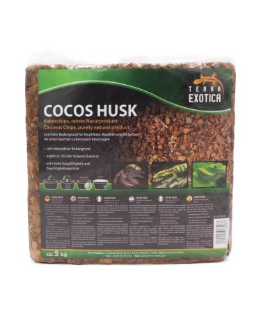 Cocos Husk Brick approx. 5 kg - coarse pressed humus brick as a terrarium floor for reptiles and amphibians 1 brick coconuts results in approx. 55 liters of loose substrate