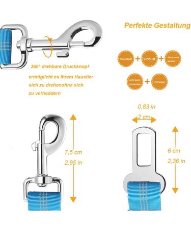 Buy Adjustable Dog Seat Belt 2-Piece Set | Blue Dog Safety Belt for Car - Premium Quality & International Shipping - Buy Online on GoSupps.com