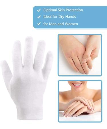 3 Pairs Moisturizing Cotton Gloves for Overnight Bedtime | Premium Quality for Eczema, Dry, Sensitive Skin | Spa Therapy | One Size Fits Most - Buy Online on GoSupps.com