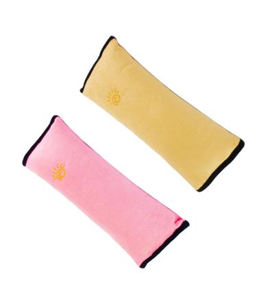 MHwan Seat Belt Pads 2 PCS Child Adult Head and Neck Support Seatbelt Strap Cover Super Soft Cotton seat belt pads for kids Child Adult Protection Seat Belt Covers (Pink Yellow) Pink+Yellow
