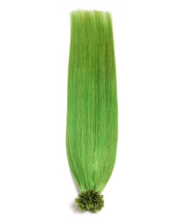 Green Keratin Bonding Extensions - 100% Remy Human Hair U-Tip - 50x 1g 45cm Smooth Strands in Green - Long Lasting Hair Extensions - Buy Online on GoSupps.com