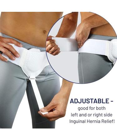 Inguinal Hernia Truss Belt for Men - Adjustable Support for Left/Right Side Post-Surgery 86-110cm Adjustable Waist Strap - Buy Online on GoSupps.com