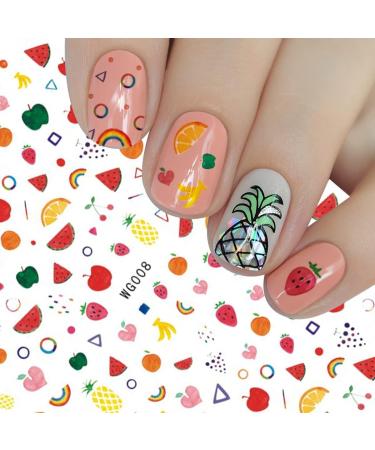 Cute Nail Stickers for Kids & Little Girls - 12 Sheets Self-Adhesive Nail Decals with Christmas Flowers, Animals, Plants, Fruits - Nail Art Decoration for Women - Buy Online on GoSupps.com