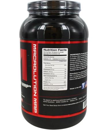 MTS Nutrition Macrolution MRP Chocolate - 2.8 lbs (1290g) - Buy Online on GoSupps.com