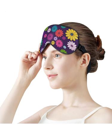 Colorful Flowers Sleep Mask for Women | Adjustable Eye Shades Cover with Elastic Strap - Perfect for Travel & Relaxation - Buy Online on GoSupps.com