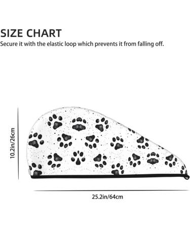 Dog Paw Pattern Coral Velvet Dry Hair Cap | Unisex Wet Towel Wrap for Bathroom Pool Party Beach & Home - Shop Now - Buy Online on GoSupps.com