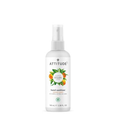 ATTITUDE Hand Sanitizer Spray Perfect Travel Size Format Kills Bacteria and Germs Vegan & Cruelty-Free Orange Leaves 3.5 Fl Oz (Pack of 1) (21398)