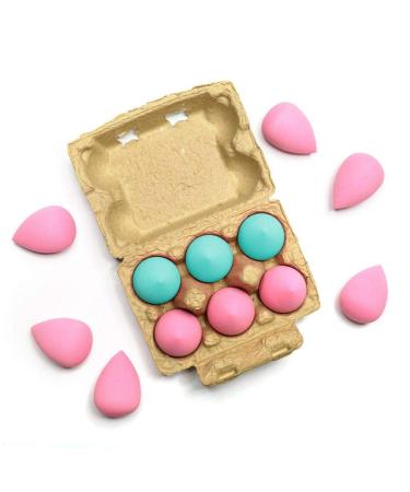 Beauty Bakerie Blending Egg Makeup Sponge Set - 6 Pink/Turquoise Foundation Blending Sponges - Buy Online on GoSupps.com