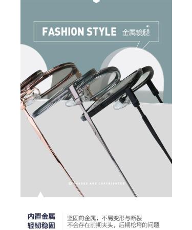 SERONI Blue Light Blocking Glasses for Women & Men - Metal Temple Tr90 Round Frame UV Protection Pink-Gold - 52mm - Buy Online on GoSupps.com