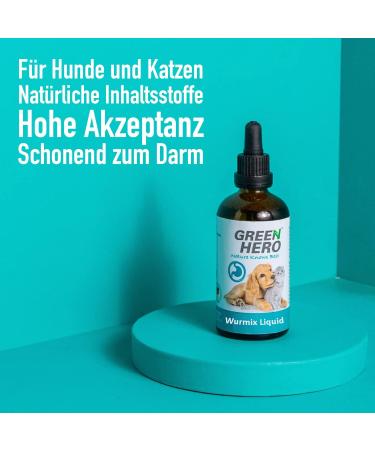 Green Hero Wurmix Liquid 100ml | Natural Worm Cure for Dogs & Cats | Anti-Worms & Prevention - Buy Online on GoSupps.com
