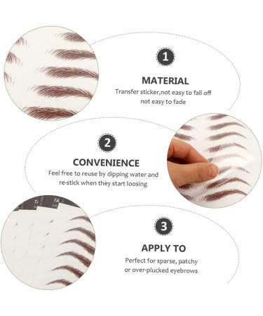 Beavorty 36 Sheets waterproof eyebrow stickers stickers hairlike eyebrows brown gel artificial 4d - Buy Online on GoSupps.com