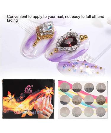 12 Grid DIY Nail Beads Plastic Nail Glitter Rhinestones Nail Art Decoration Manicure Tool Accessory DIY Nail Tip Ornament Beauty Nail Art 3D Decorations - Buy Online on GoSupps.com