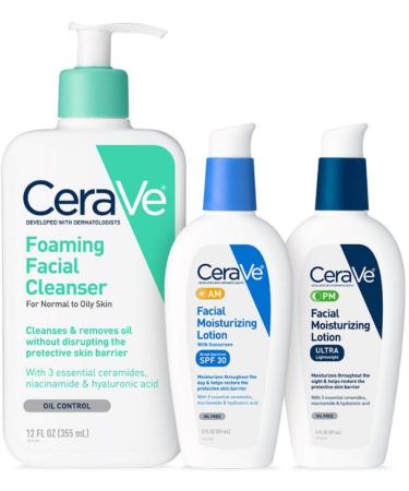 CeraVe Daily Skin Care (Foaming Bundle) 3 Piece Set