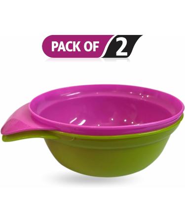 Baby Feeding Bowl with Easy Handle - BPA Free, Microwave & Dishwasher Safe Toddler Food Weaning Snack Bowls - Ideal for Kids & Toddlers - Stackable, Bright 2pc (Assorted Color) - Buy Online on GoSupps.com