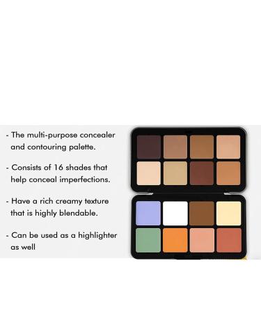 Cream Makeup Palette Cream Concealer Palette - Contour Palette | 16-Color Face Contour and Highlighter Palette Long-Lasting Makeup Anti-Blemish Anti-Imperfection Cream - Buy Online on GoSupps.com