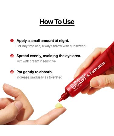 Dr.Different VITALIFT-A Fortessimo Retinal 0.15% - Clinical Grade Anti-Aging Cream for Wrinkle Reduction Elasticity Hydration Lifting with Vita A K-Skincare made by Korean Dermatologist 1.06oz - Buy Online on GoSupps.com