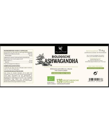  PLANTAE ASHWAGANDHA Organic KSM-66 Plant Capsules 120 Vegetable Capsules 5% Witanolide Content and Black Pepper Adaptogenic + Sleep + Anti-Stress + Energy - Buy Online on GoSupps.com