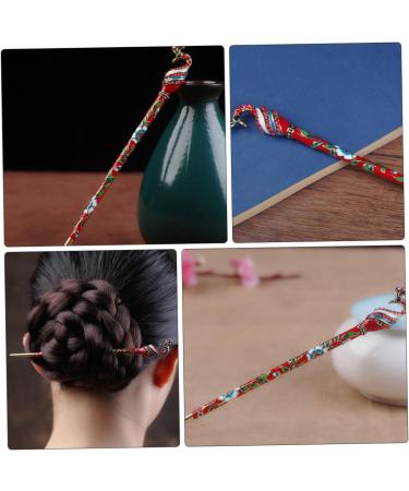 DRESSOOS 1pc Hanfu hairpin Hair Stick Pin japanese hair sticks leaf hair stick kimono antique retro hair stick japandi decor red decor Classical Hair Chopsticks alloy vintage brass - Buy Online on GoSupps.com