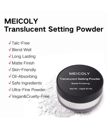 MEICOLY Talc-Free Setting Powder - Long Lasting Translucent Matte Face Powder for Halloween SFX Makeup & Oil Control - Buy Online on GoSupps.com