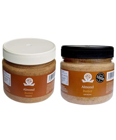 Nutural World - Smooth Almond Nut Butter (1kg) - 100% Pure - Single Ingredient & Crunchy Almond Nut Butter (1kg) Great Taste Award Winner - 100% Pure - Single Ingredient + Almond Nut Butter