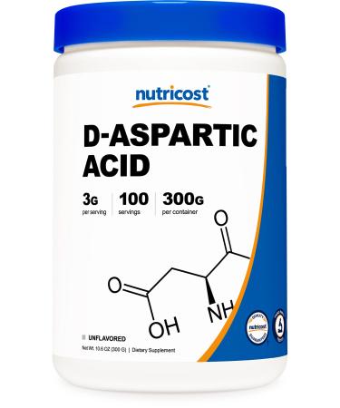 Nutricost D-Aspartic Acid (DAA) Powder 300G - Pure D Aspartic Acid - Buy Online on GoSupps.com