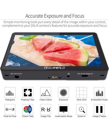Feelworld F5 Pro V4 6 Touch Screen DSLR Camera Monitor - 3D LUT, F970 Kit, Wireless Transmission - IPS FHD 1920x1080, 4K HDMI, Tilt Arm - Buy Online on GoSupps.com