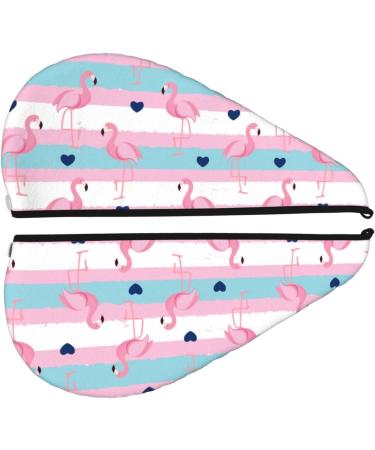 Hair Towel Wrap & Turban - Quick Drying Hair Towel with Button (Flamingo1) | International Shipping Available - Buy Online on GoSupps.com