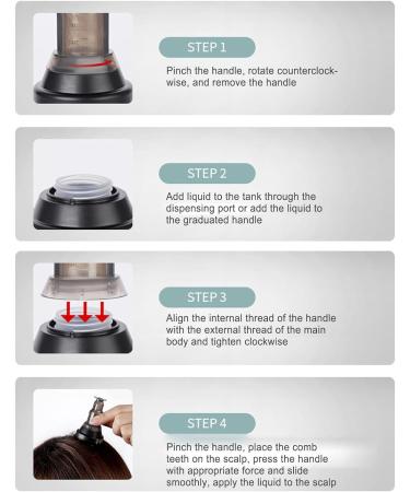 Scalp Applicator Oil Applicator for Hair Washable Hair Scalp Massage Brush for the Whole Body Liquid Guide Comb for Hair Growth Holdes black - Buy Online on GoSupps.com