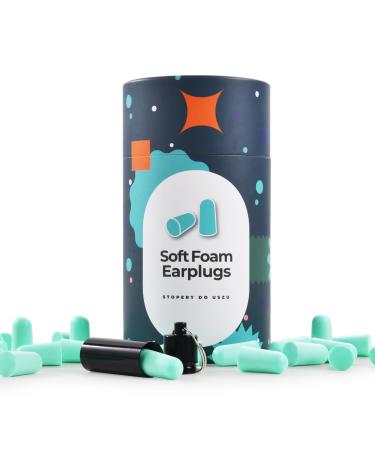 Hearing protection plugs earplugs for sleeping 60 pairs of hearing protection earplugs with 38dB SNR super soft foam hearing protection plug noise protection earplugs for loud noises snoring learning concerts mint green