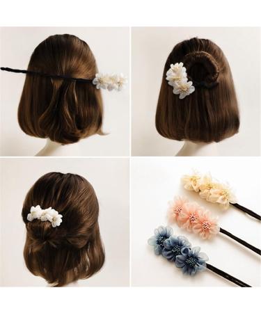 xbiez Stylish Hair Curler Bow Barrettes Elegant Styling Accessories Hairpin Hair Braiding Braider Hairgrip Styling Tools Rows of flowers - Buy Online on GoSupps.com