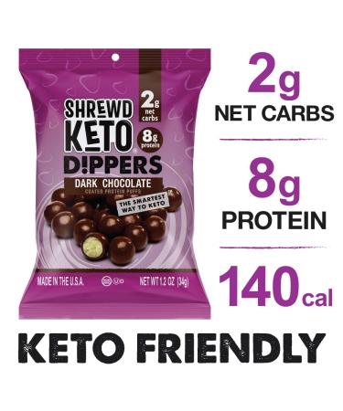 Shrewd Food Keto Chocolate Protein Dippers - 2g Net Carbs, 8g Protein, Low-Calorie Keto Snack (16 Pack) - Buy Online on GoSupps.com