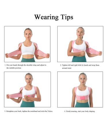 Posture Corrector Brace for Women - Adjustable Upper Back Support & Pain Relief (Pink Medium - Buy Online on GoSupps.com