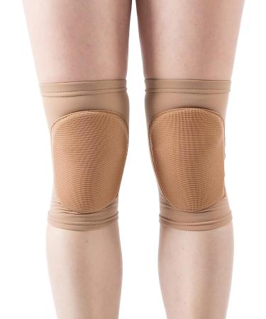 DANCEYOU Hard Sponge Dance Knee Pads - Medium Tan | Volleyball, Football, Pole Dance Knee Brace for Big Kids, Teens & Adults - Buy Online on GoSupps.com