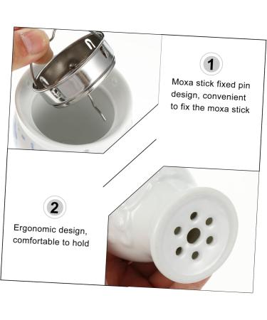 Buy SewoAr Smok-Free Moxibustion Cup - Portable White Ceramic Moxa Stick Canister for Effective Healing | International Shipping - Buy Online on GoSupps.com