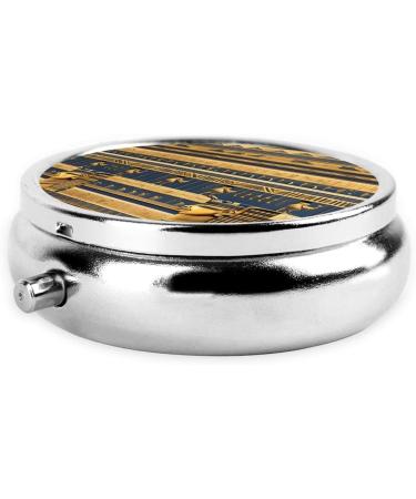 Egyptian Pharaonic Frescoes Round Pill Box - 3 Compartment Portable Travel Organizer - Buy Online on GoSupps.com