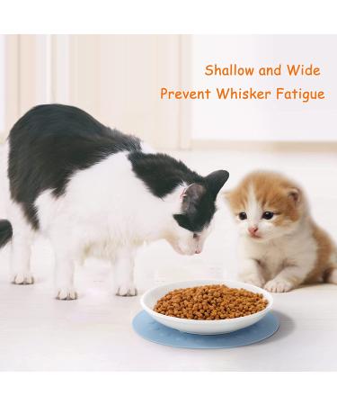 Ceramic Cat Food Plates and Wide Bowls for Stress-Relief Whisker Fatigue | Cat Feeding Dishes in White & Black - Buy Online on GoSupps.com