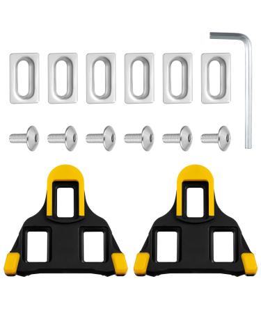 QUEEN KING SPD Road Bike Cleats, Bike Cleats Compatible with Shimano Cleats for SPD-SL System Shoes -6 Degree Float, Cycling Pedals Cleat for Indoor Cycling & Road Bicycle