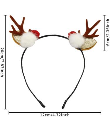 Christmas Headband Christmas Hairband Cute Reindeer Antlers Hair Band Xmas Hair Hoop Christmas Hair Accessories for Fancy Dress Party Festival Holiday Birthday Xmas Headband for Women Girls Adults - Buy Online on GoSupps.com