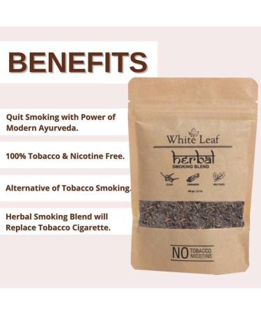 Natural Herbal Smoking Blend - White Leaf Tobacco & Nicotine Free Mixture 100G - Buy Online on GoSupps.com