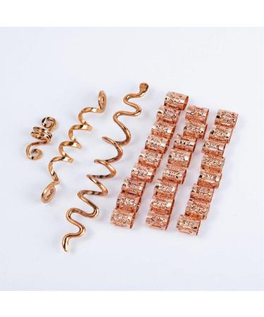28 Pcs Braid Hair Accessories Celtic Hair Jewelry Dreadlock Accessories Loc Jewelry Hair Braid Coil Jewel Hair Cuffs Hair Clips for Women Girls rose gold - Buy Online on GoSupps.com