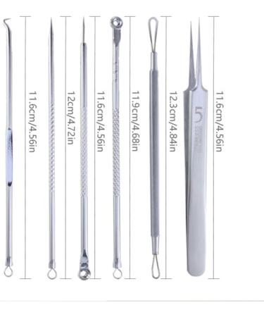 Pimple Extractor Tool 6X Stainless Steel Comedone Extractor Tools Facial Blackhead Remover Tweezers With Case For Face & Nose - Buy Online on GoSupps.com