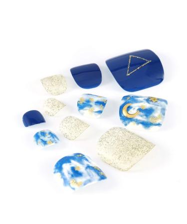 Brishow Artificial Foot Toenails - 24pcs Acrylic Stick-On Nails for Women & Girls | Easy Durable & Trendy - Buy Online on GoSupps.com