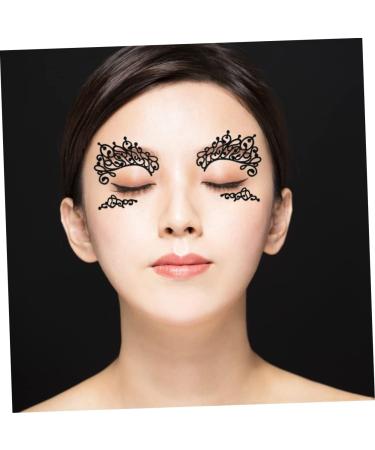 TOVINANNA Glitter Eyeshadow 6 Pairs Lace Eyeliner Stickers Eyeshadow Glitter Liner for Eyes Temporary Eye Sticker Hollow Out 13X6cmx2pcs Blackx2pcs - Buy Online on GoSupps.com