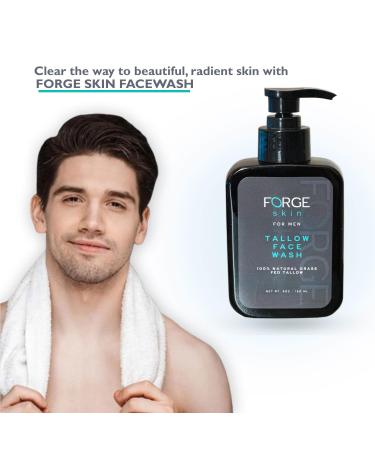 Forge Tallow Face Wash - Nourishing & Hydrating Facial Cleanser for All Skin Types | 150 mL Anti-Aging Acne Control & Pore Minimizer for Men & Women - Buy Online on GoSupps.com