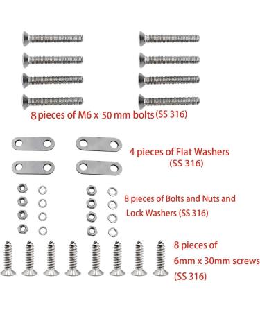 SHENGHUISS 8 inch Boat Dock Cleat Stainless Steel 316 - 4 Pack | Marine Deck Rope Cleats with Fasteners - 2 Pack - Buy Online on GoSupps.com