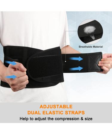 AONOKOY Adjustable Back Brace for Men and Women - Lumbar Support Belt for Lower Back Pain Relief - Breathable and Adjustable - Ideal for Work, Heavy Lifting, Scoliosis, Herniated Disc - Size M (30.5-40 inch) - Buy Online on GoSupps.com