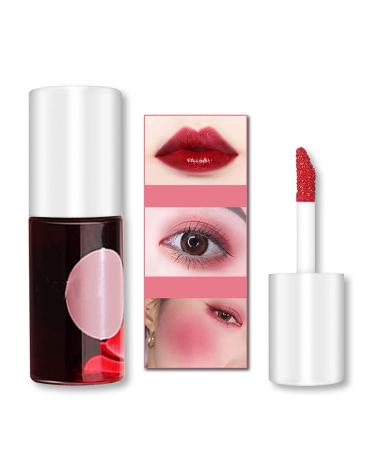 ZSSEMEI Lip Stain Tint Set Mini Liquid Lipstick Hydrating & Moisturizing Cheeks and Eyes Waterproof Long lasting Easy Application Shimmery Natural Lip Gloss Sexy Lip Color Makeup (4# CHERRY)