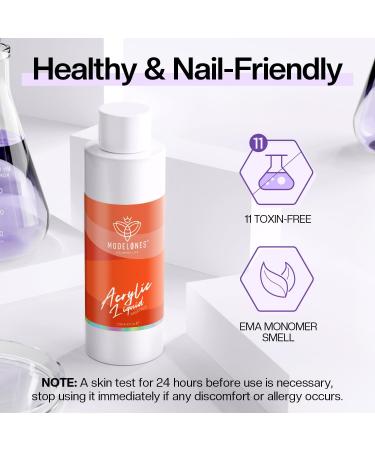 Modelones 120ml Acrylic Monomer for Acrylic Powder MMA-FREE Professional System Acrylic Nail Liquid for Acrylic Nails Extension &Carving Non-Yellowing - Buy Online on GoSupps.com