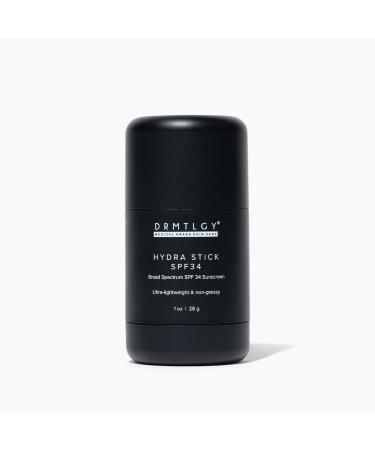 DRMTLGY Bar Sunscreen Stick SPF 34 Invisible, Mess-Free Face & Body Mineral Hydra Stick with Squalane, Aloe & Coconut Oil Water-Resistant Broad Spectrum Sun Screen for All Skin Types